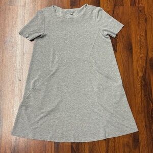 COS Short Sleeve A Line Pocket Dress Light Grey Size Small